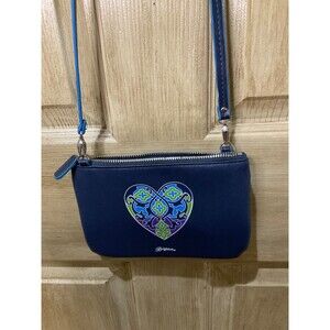 Brighton Blue Crossbody Bag Purse Summer Heart Vegan Faux Leather